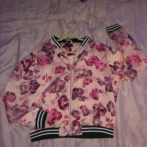 Polyester Jacket With Flower Design
